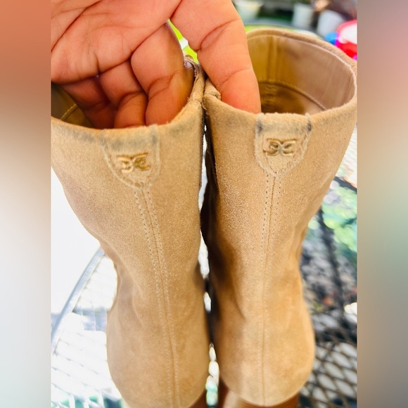 Sam Edelman Ivette Sesame Suede Block Heel Booties I3314L2250 size 9 - Picture 10 of 12